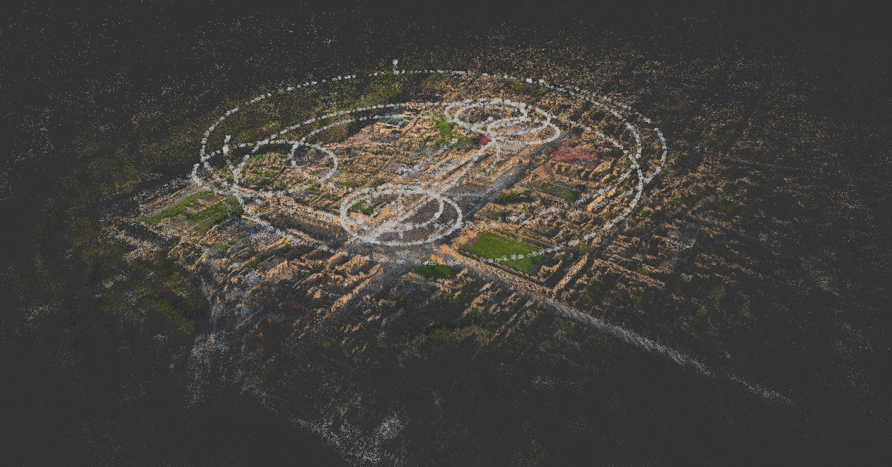 Gaussian Splatting combined with 360° capture technology rapidly transforms imagery into highly realistic, explorable 3D environments, as demonstrated here with Pompeii. (Image courtesy: CyArk)